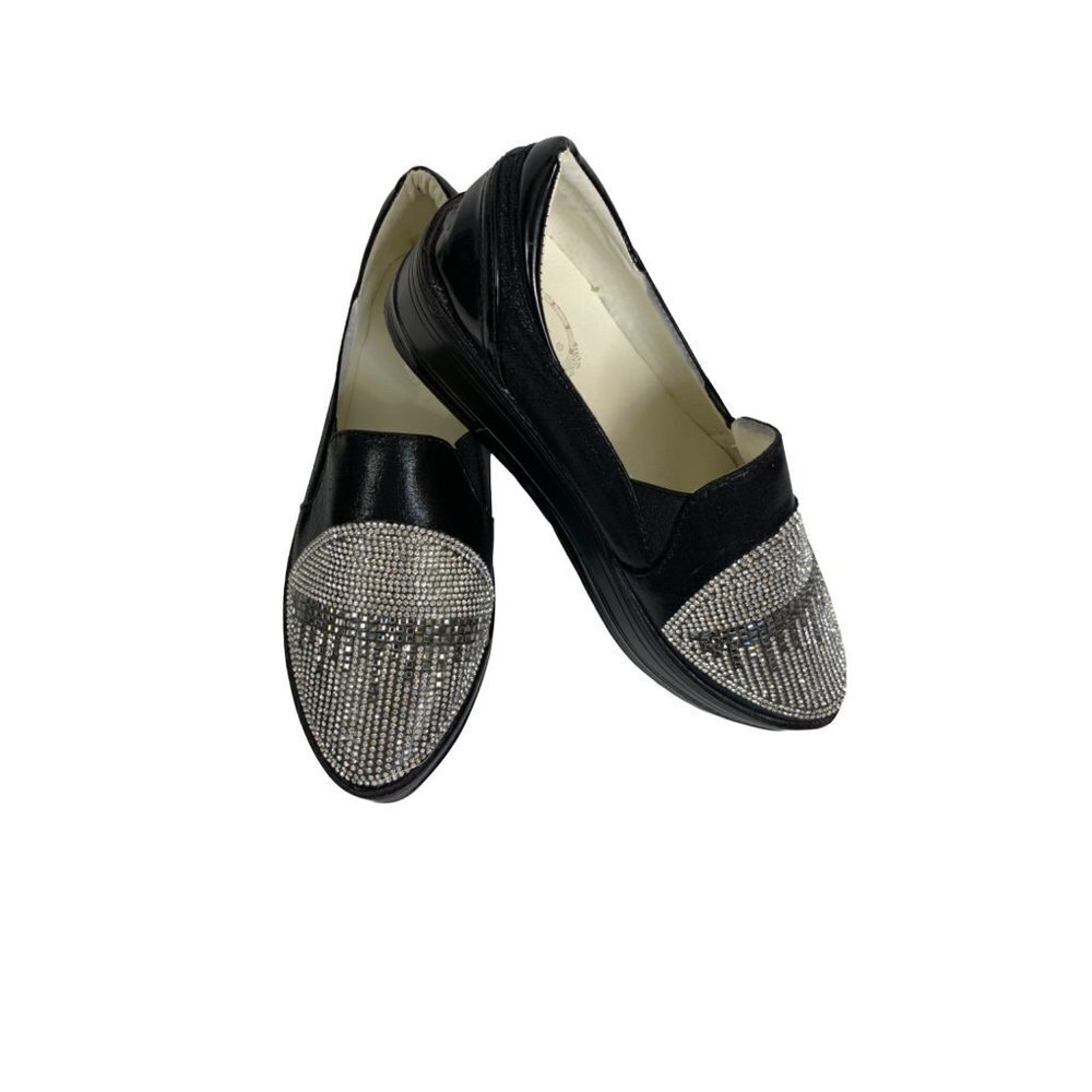 Italina Women's Platform Black Shoes